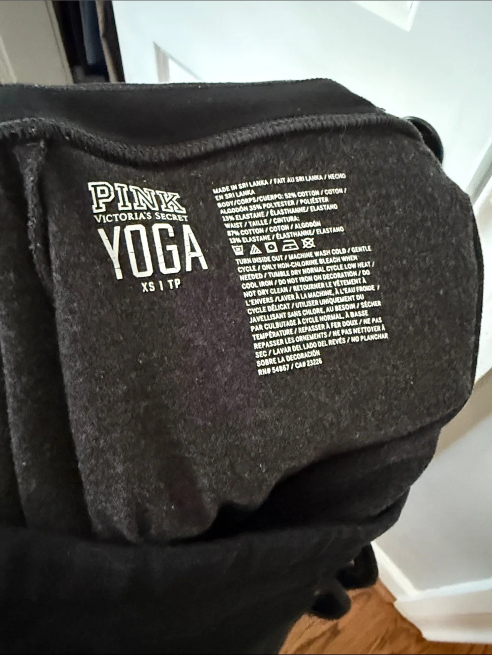 Victoria's Secret PINK yoga pants featuring a drawstring waist